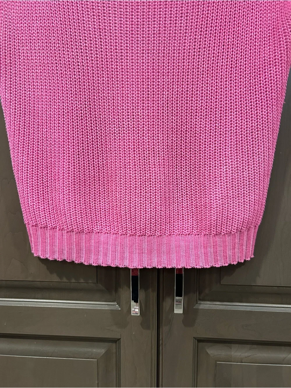 Ploumanac'h Ribbed Mini Knit Sleeveless Sweater in Pink, Small